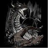 Cave dragon destroying castle bridge tee shirt