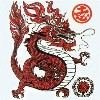 Red chinese dragon symbol tees