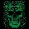 Cool psycho green skull with marking tee shirt