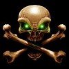 Green eyes Skull and Crossbones Tee Shirt