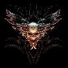 Alchemy evil winged skull biker tees