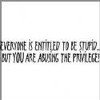 Funny Entitled To Be Stupid Tee Shirt