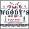 Major Woody Army Surplus And Surf Shop Tee Shirt