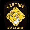 Caution Homer Simpson Man At Work Tee Shirt