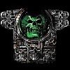 Immersion green skull bone tee shirt