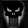 Punisher Logo with Glowing Light Shining Through The Skull