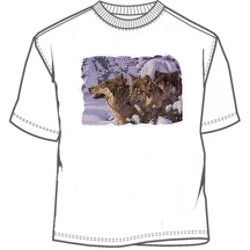 Pack of wolves in the snow tees