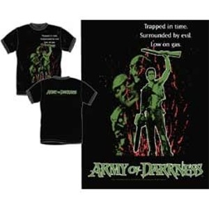 Army Of Darkness Trapped In Time Low On Gas Ash Tee Shirt
