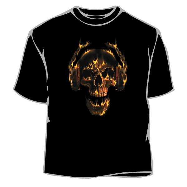 Hot Head Skull T-Shirt - Flaming Skull T-Shirts - Skull Tees