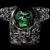 Immersion green skull bone tee shirt