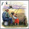 Dad fishing with son
